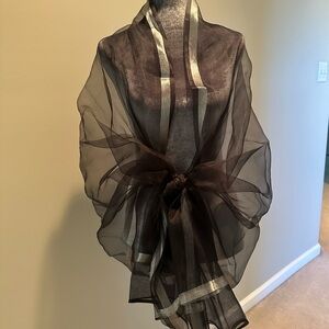 Elegant Black and Silver Sheer Scarf